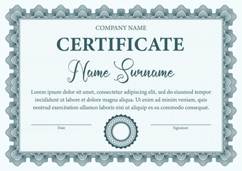 Vintage certificate vector template