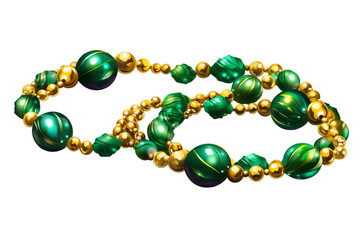 Colorful bead for mardi gras banner on transparent background.
