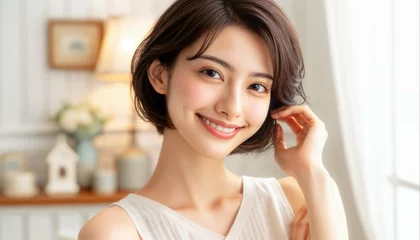 Foto op Plexiglas 美しく若い日本人女性。美容がコンセプトの画像生成AI. © lastpresent