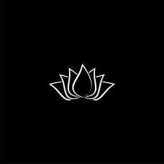  Lotus flower design icon isolated on dark background