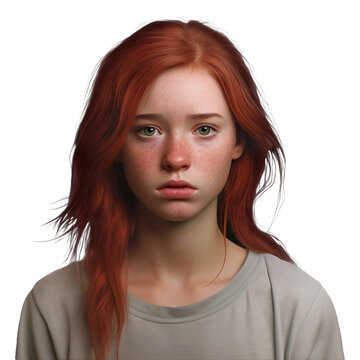girl with sad facial expression png image