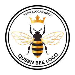 Queen bee logo editable 