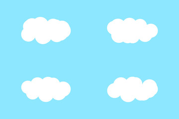 Fototapeta premium Set clouds isolated on blue background. Vector Illustration