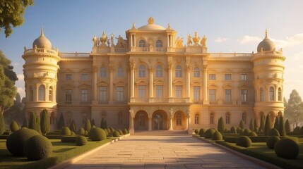 historic palace in the morning  - obrazy, fototapety, plakaty