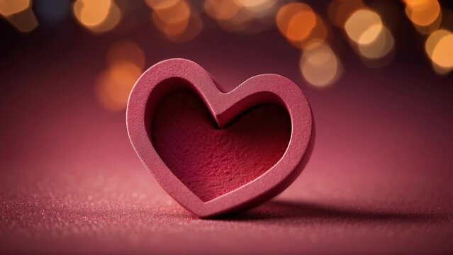  valentines day and love animation, shiny and glitter hearts, bokeh, glowing particles, valentine and marriage concept, maroon gradient background