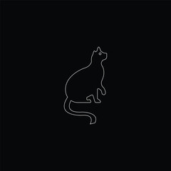 Line art cat animal logo design . Beautiful cat logo silhouette