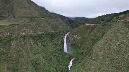waterfall in the mountains