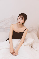 Obraz premium The girl in the black dress
