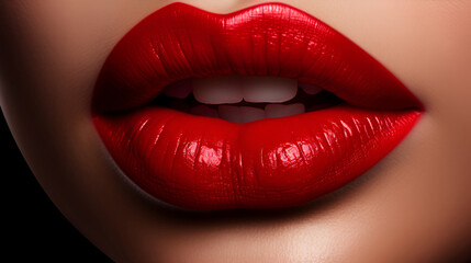 Close-up of red beautiful lips