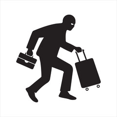 Retail theft. Thief. A thief with bag icon