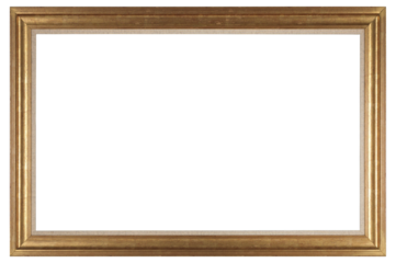 Wide picture frame in a classic design on a transparent background, in PNG format.