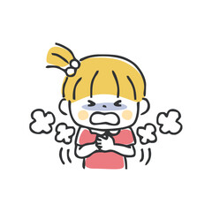 咳をする子供のイラスト