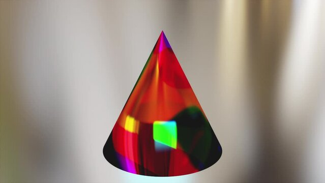 Multicolored 3d cone. Computer generated render