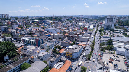Aerial view of the city of Diadema, Sao Paulo, Brazil.