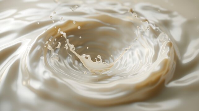 Milk ice smoothie swirls captured in close-up for product photo. generative AI