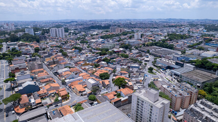 Aerial view of the city of Diadema, Sao Paulo, Brazil.