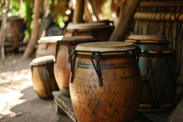 Fototapeta premium Handmade drums for sale in South Africa.