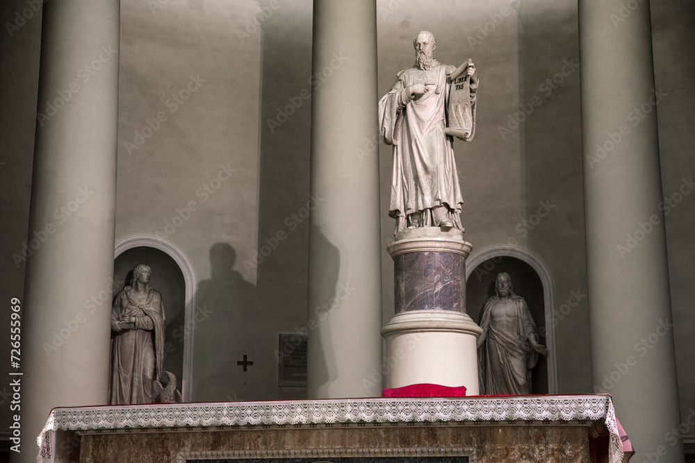 Wall mural statue of san marino. it is located in the basilica of san marino. this church is the main catholic 