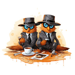 The Coffee Investigators! Chuckle along with these feathered detectives as they uncover the secrets of the spilled coffee