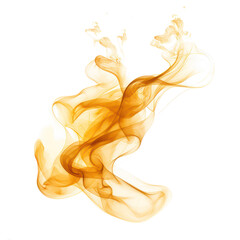 Abstract gold ink smoke,  gold cloud on transparent png.	