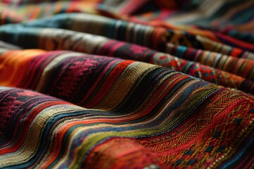 200yearold Thai silk with Peruvian style pattern. - obrazy, fototapety, plakaty