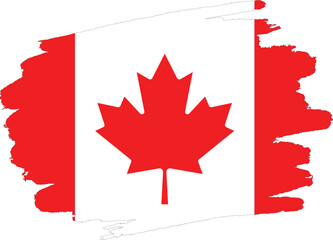 Canada flag painted with brush