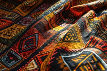 African fabric with geometric pattern.