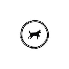 Fighting dog animal logo design . Cute dog animal logo illustration