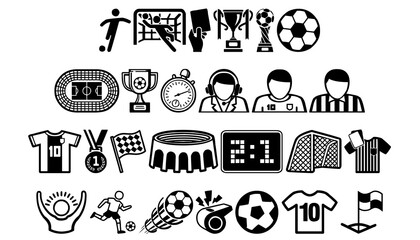Soccer icon set PNG transparent