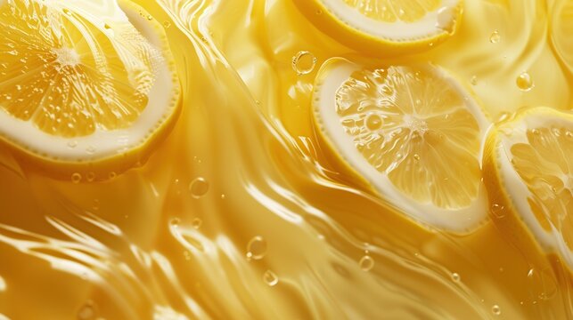 Product photo featuring lemonade swirls close-up. Generative AI