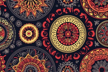 African traditional ornament in beautiful seamless pattern.
