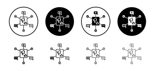 Social campaign vector icon set collection. Social campaign Outline flat Icon.