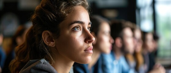 Fototapeta premium A young woman listen carefully of young entrepreneurs listening to a presentation in meeting in office