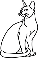 Organic Cat vector outline
