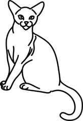 Organic Cat vector outline