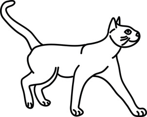 Organic Cat vector outline