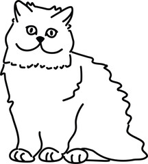 Organic Cat vector outline