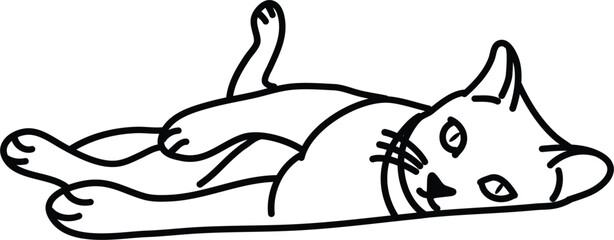 Organic Cat vector outline