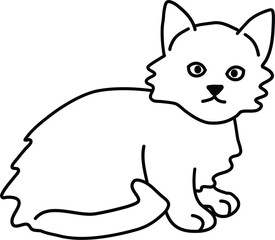 Organic Cat vector outline