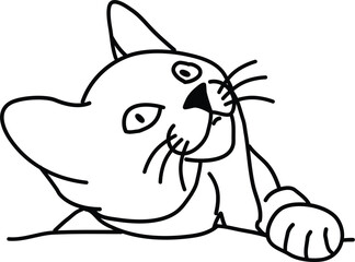 Organic Cat vector outline
