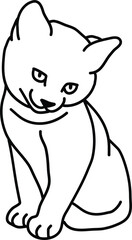 Organic Cat vector outline