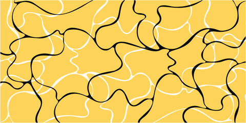 yellow doodle seamless pattern background. Creative minimalist style art, trendy design with basic shapes. Modern abstract color background.