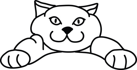 Organic Cat vector outline