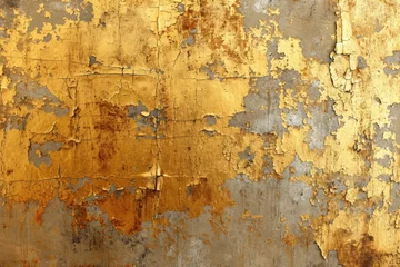 Washable wall murals Old dirty textured wall Metallic gold texture, old wall background