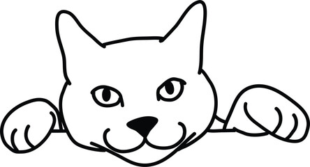 Organic Cat vector outline