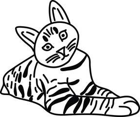 Organic Cat vector outline