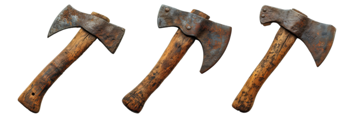 wood cutting ax isolated on transparent background ,axe png ,generative ai