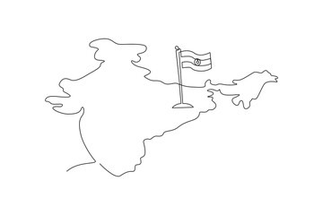 Continuous one line drawing World map concept. Doodle vector illustration.