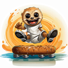 The Caffeine Speedster! Laugh along with this fast-paced sloth as it defies expectations with its coffee-infused agility
