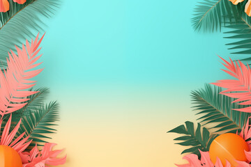 Summer holiday card mockup background with copy space for text. Summertime vacation background